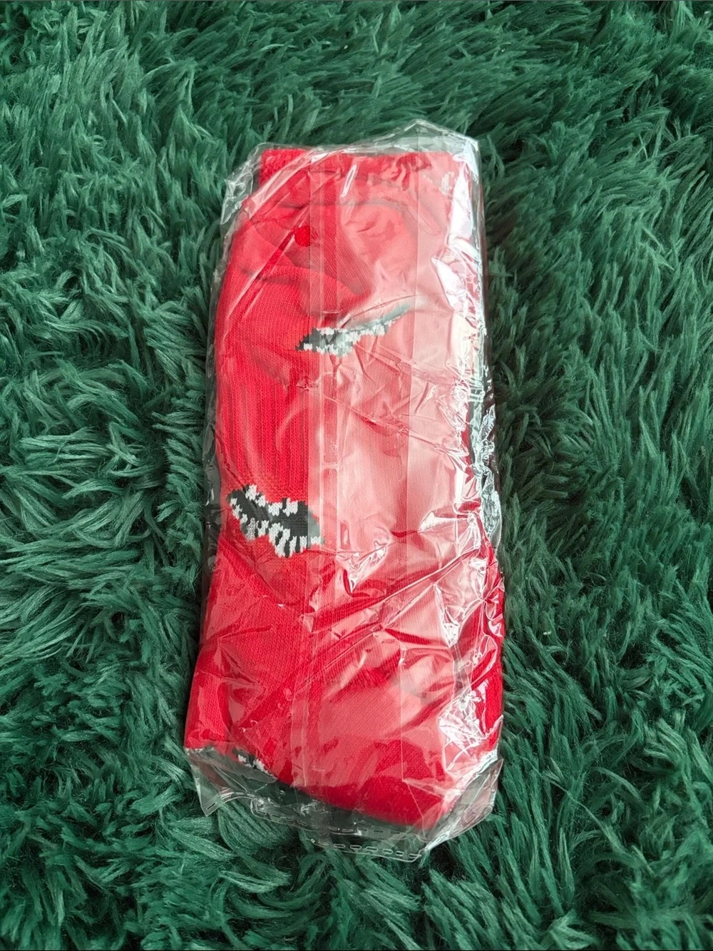 Red Chrome Heart Socks